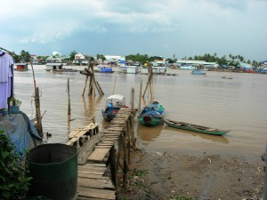 A dock on Tân Long Island on the Mekong Delta (2007).