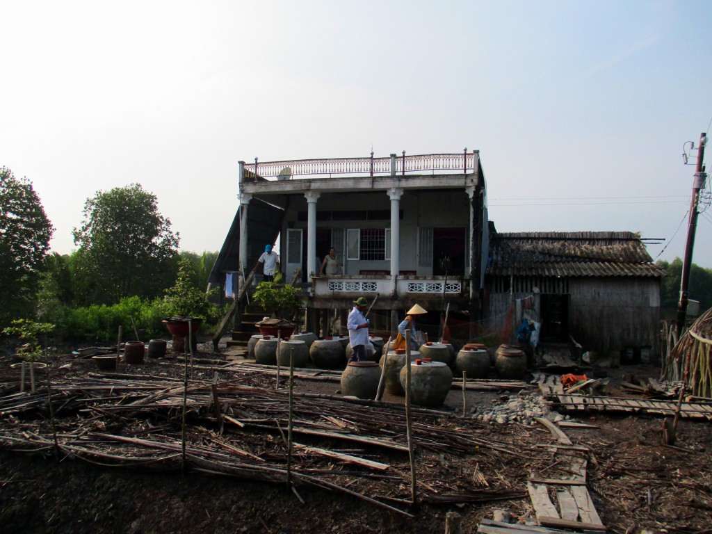 Satellite dish in rural Vietnam